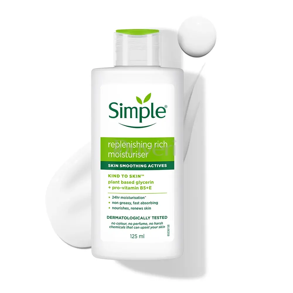 Simple Kind to Skin Replenishing Rich Moisturiser with Vitamin B5+E & Niacinamide 125ml