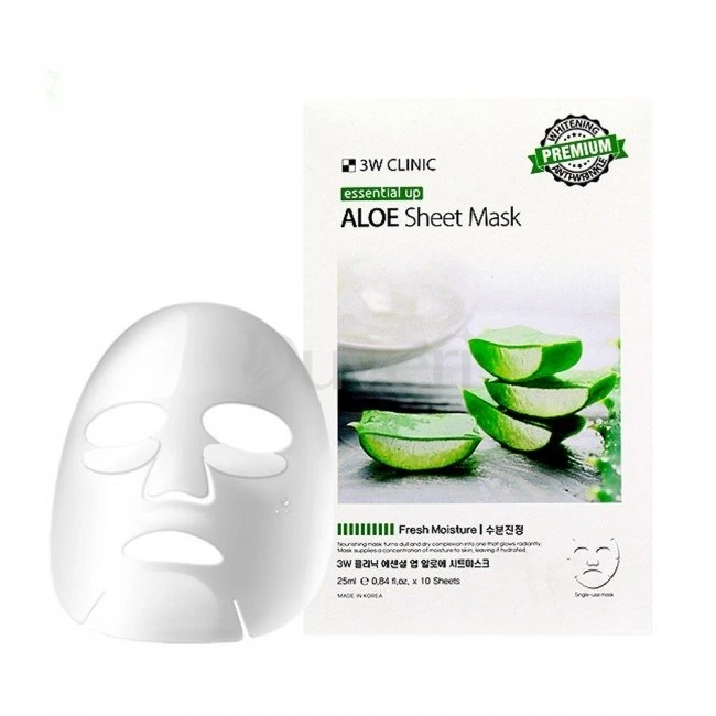 3W Clinic Essential Up Aloe Sheet Mask